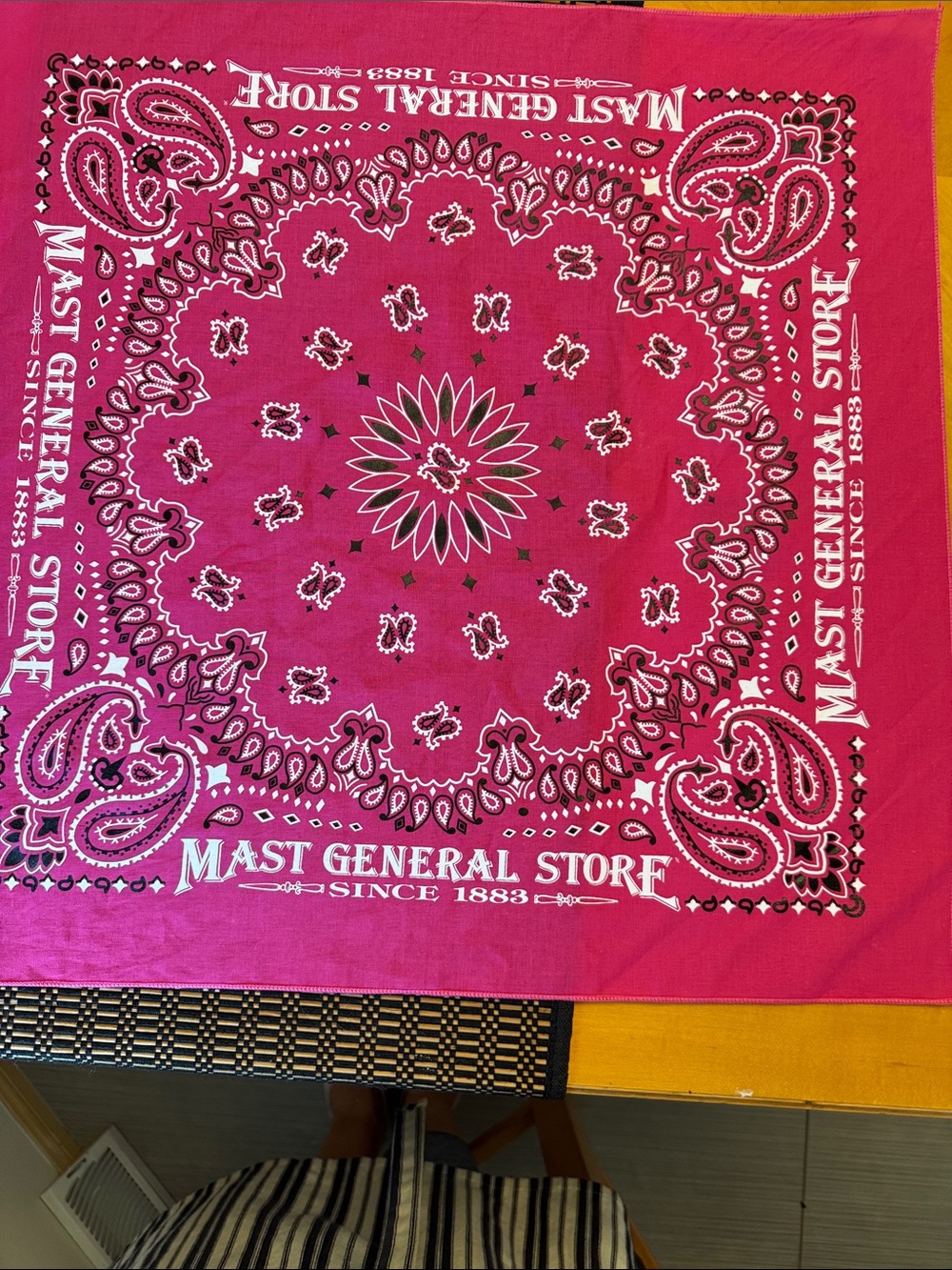 Mast General Store NC Pink Bandana - Classic Paisley Print New